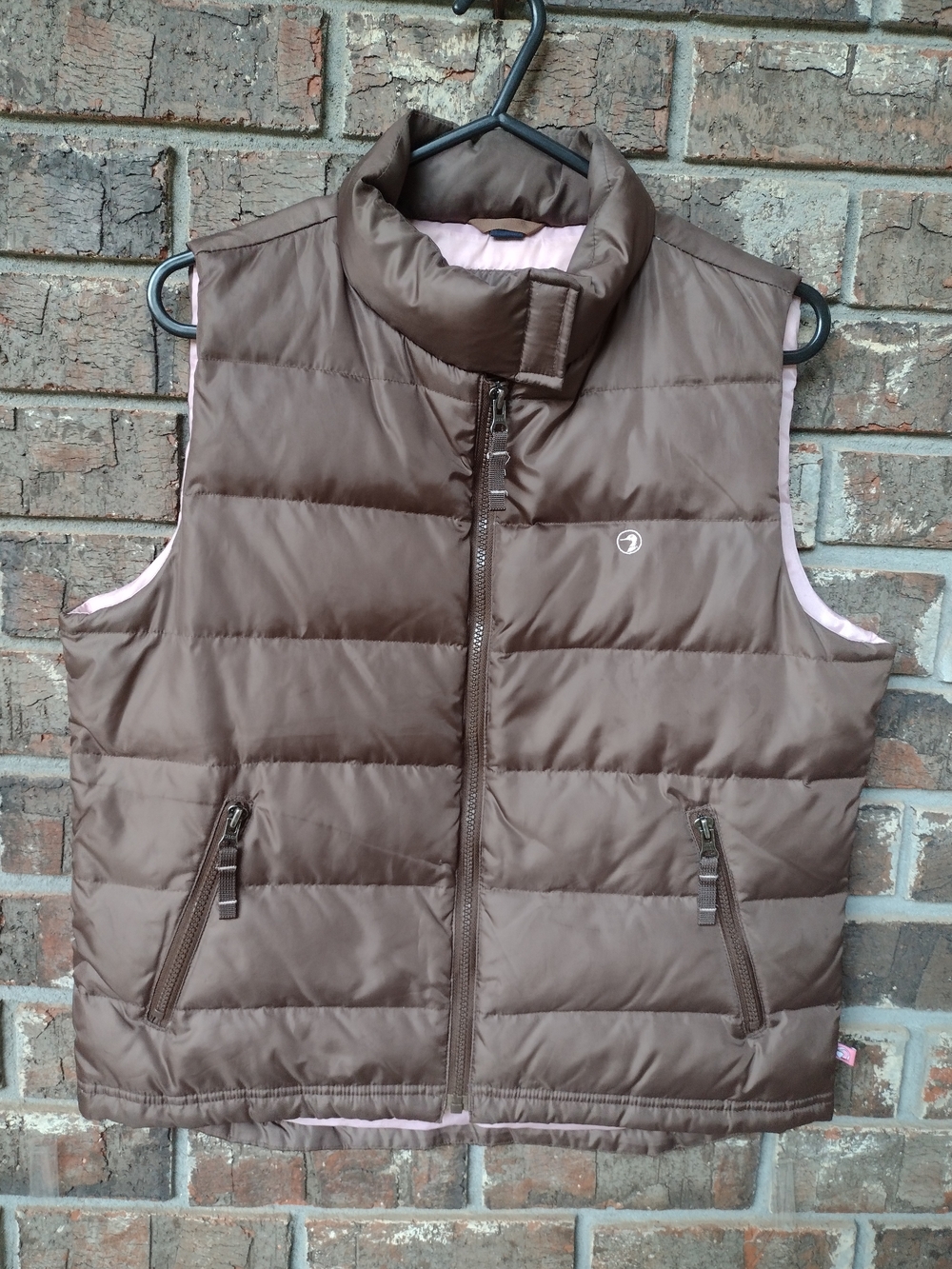 Duck Head Jeans Co. Down & Water Fowl Puffer Vest Womens M Brown Zip Pockets